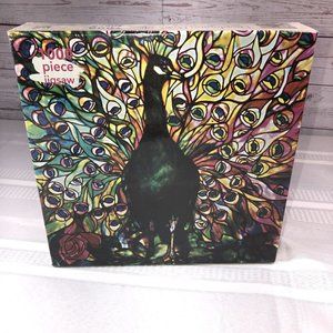 Adult Jigsaw Puzzle Louis Comfort Tiffany Displaying Peacock 1000-Piece New